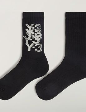 Y-3 GRAPHIC CREW SOCKS 37-39 Black
