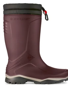 Mens Blizzard Fur-Lined Wellington Boots - Burgundy - Size Uk 10 - Dunlop - FashionsVida