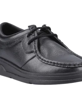 Ronan Mocc Leather Boys'S Black Moccasins Shoes - Size Uk 11 - Hush puppies - FashionsVida