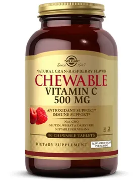 Vitamine C Adultes 500 Mg/ Canneberge Framboise 90 Unités