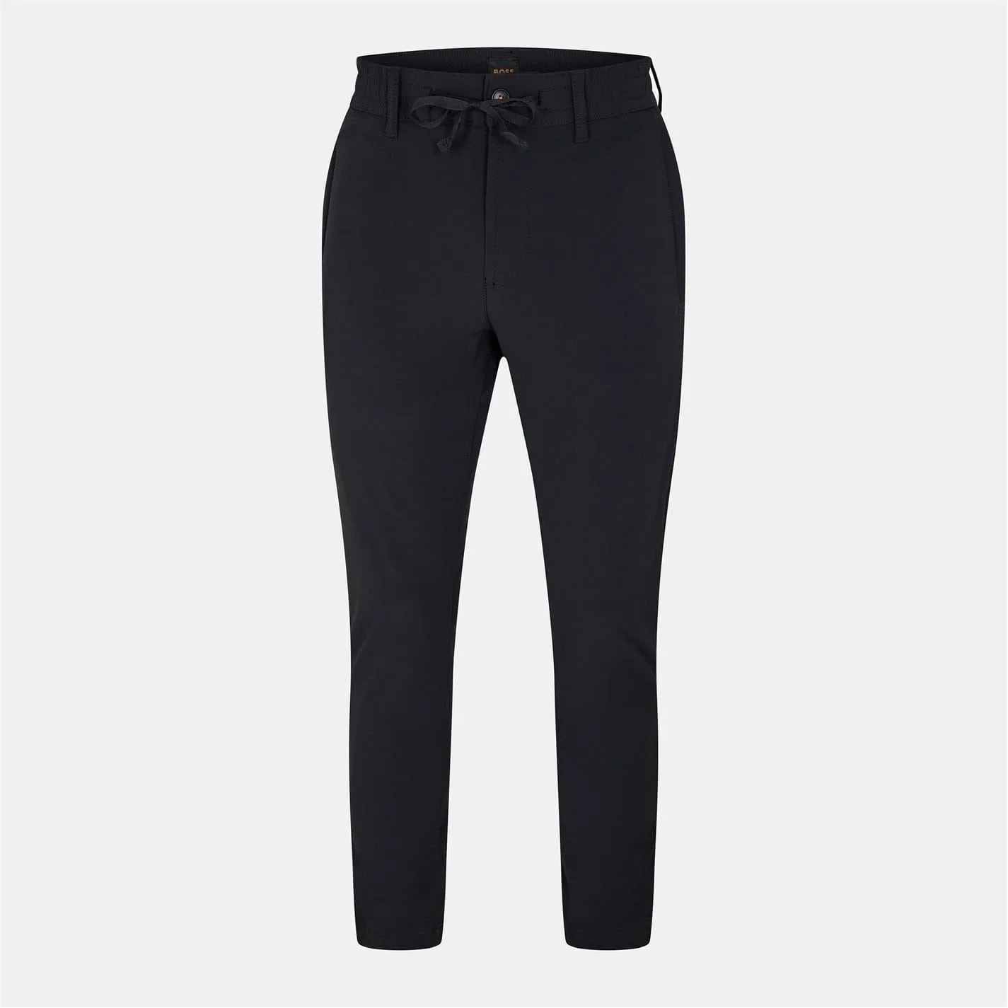 Mens Solid Patterned Tapered Chinos In Black - Size 38w/32l - BOSS - FashionsVida