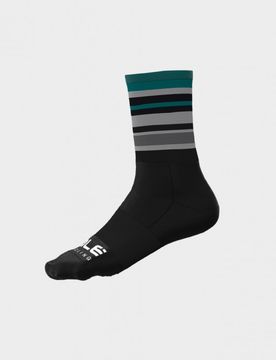 Calzini ciclimo Q-SKIN 16cm STRIPES nero-verde