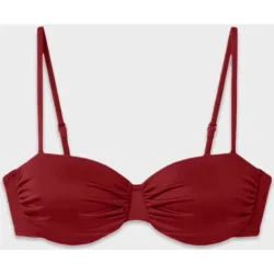 Top bikini bandeau con copas extraíbles y aro