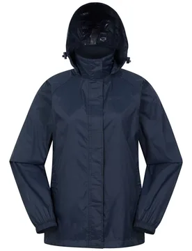 Women's Pakka Waterproof Jacket Packable Foldaway Hood in Navy Size: 14 - Navy - Size: 14 - Mountain Warehouse - FashionsVida