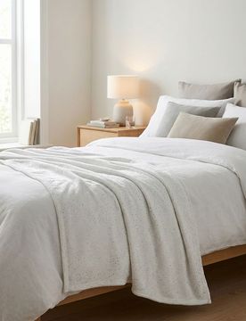 Coperta con motivo maculato - bianco