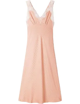 Vestido midi lencero con encaje y strass - sandro - FashionsVida