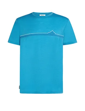 Camiseta funcional de hombre 150 Tech Lite T-Shirt Range Stripes azul S - Icebreaker - FashionsVida