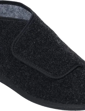 Robbie Men's Extra Wide Slippers for Swollen Feet - Charcoal - Size: 8 XXW - Cosyfeet - FashionsVida