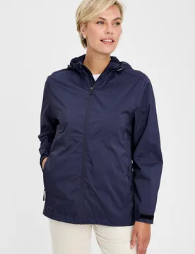 Women's Lightweight Waterproof Jacket in Navy Size: XL - Navy - Size: XL - Cotton Traders - FashionsVida