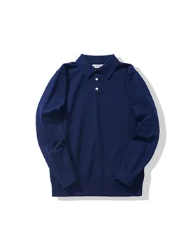 New American Retro Lapel Knitted POLO Shirt Pure Cotton Sweater Pullover Bottoming Casual Sweater Long Sleeve Men - Aliexpress - FashionsVida