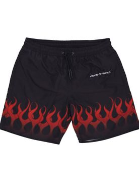 Costume Pantaloncino Uomo Flames Swimwear Black/red
