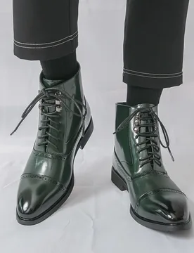 Red-soled Men Business Chelsea Boots Men High-top Lace-up Comfortable Warm Versatile Fashionable Brand Boots Training Boots Men - Aliexpress - FashionsVida