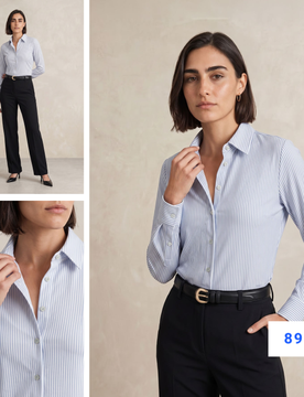 Camisa mujer slim azul claro