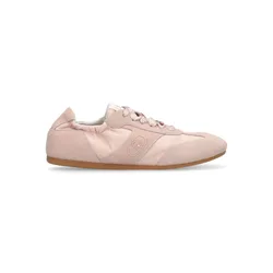 Sneakers Donna Darcey 01 in Suede e Nylon con Lacci in Raso Rosa