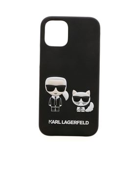 Cover iPhone 12Mini Karl e Choupette nera