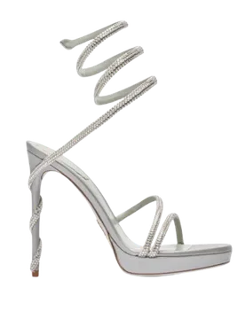 René Caovilla Silver Margot 120 Crystal-embellished Sandals - Rene Caovilla - FashionsVida