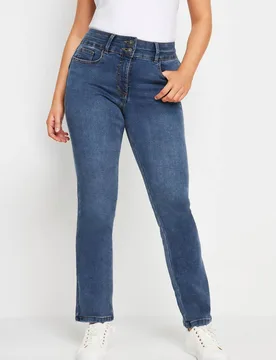 Women's Lift & Shape Straight Leg Jeans in Mid Blue Size: 20L - Mid Blue - Size: 20L - M&Co - FashionsVida
