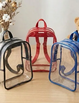 Mochila transparente mini, adecuada para estudiantes, desplazamientos y actividades al aire libre, ajustable, unisex - Shein - FashionsVida