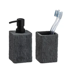 Bad-Accessoire Set „Villata“, 2-tlg., grau