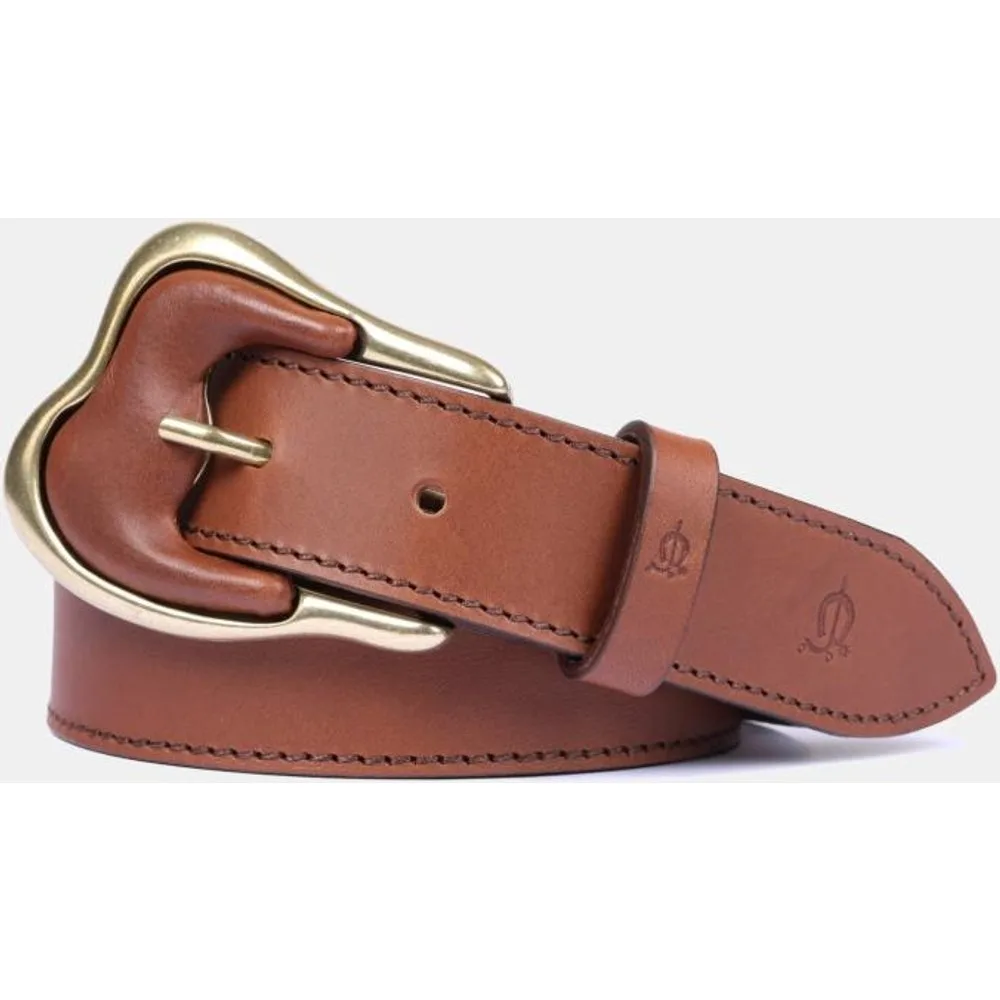 Cinturón de piel con hebilla herradura forrada - El Caballo - FashionsVida