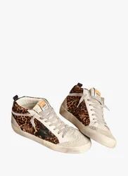 Baskets Mid Star imprimées léopard en cuir