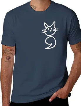 White) (old Semicolon version, Cat T-Shirt Classic Graphic Short Sleeve Top - Aliexpress - FashionsVida