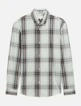 Hemd mit Karomuster Weiß S - Tom Tailor Denim - FashionsVida
