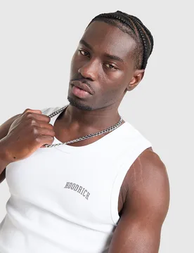 Varsite Rib Tanktop - Herren, Weiss - male - Size: XL - Hoodrich - FashionsVida