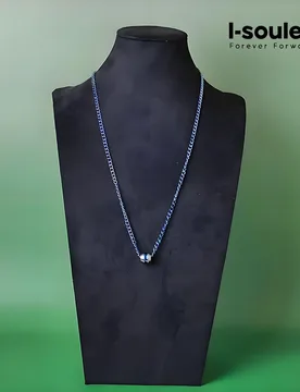 Minimalist Blue Titanium Chain Necklace - Unisex Sailor Fashion Jewelry Gift for Him/Her, Hypoallergenic Everyday Wear - Aliexpress - FashionsVida
