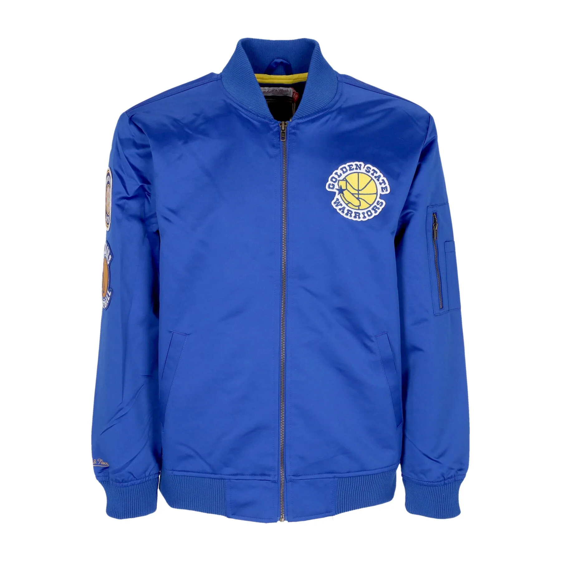 Giubbotto Bomber Uomo Nba Lightweight Satin Bomber Golwar Original Team Colors - Mitchell & Ness - FashionsVida