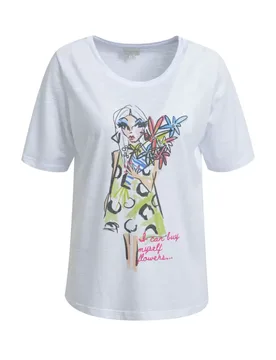 ROUNDNECK T-SHIRT W/ AW 1/4 SLEEVE feale - M - FashionsVida