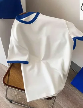 Camiseta de cuello redondo y manga corta casual para hombre, estilo minimalista para el verano en color blanco - Shein - FashionsVida