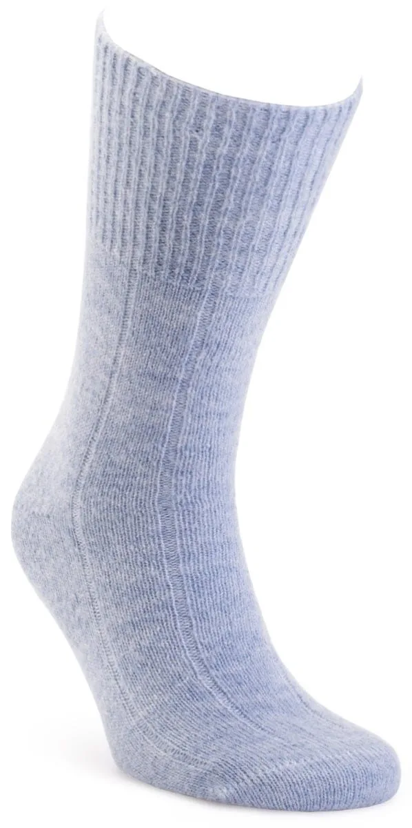 Extra Roomy Super‑soft Seam-free Bed Socks - Soft Blue - Size: M - Cosyfeet - FashionsVida