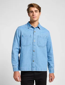 Camicia Overshirt 2 Pkt Light Wash M - Lee - FashionsVida