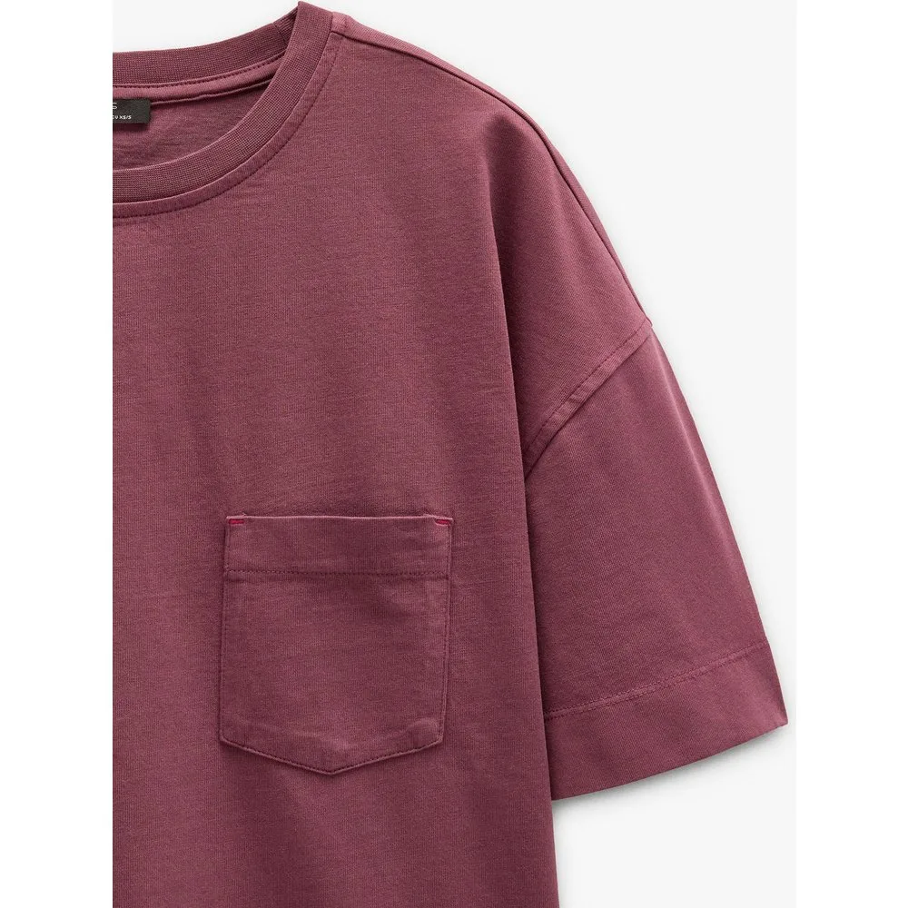 Camiseta de mujer 100% algodón de manga corta con bolsillo decorativo - Parfois - FashionsVida
