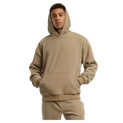 Felpa Con Cappuccio Jacquard Velvet Oversized Union Beige 2XL