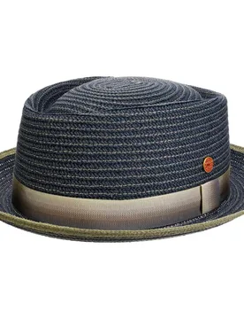 Andy Pork Pie Straw Hat by - blue - Size: 55 cm - Mayser - FashionsVida