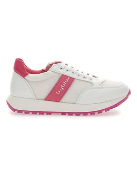 Sneakers casual 152 Bianca e Fuxia con suola alta 39
