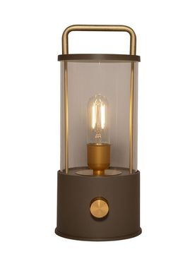 LED-Laterne Design A matt taupe