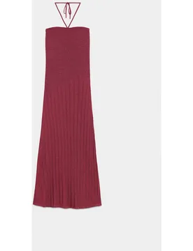 Vestido midi asimetrico con cuello halter - Noon - FashionsVida