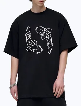 Summer 2025 Minimal Koi Carp Print Oversized t-shirt 100% Cotton Men Women short sleeve Tee shirt Unisex Casual popular clothing - Aliexpress - FashionsVida