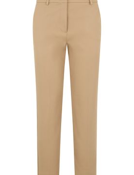Classic Straight-Cut Cotton Trousers with Pleats and Pockets