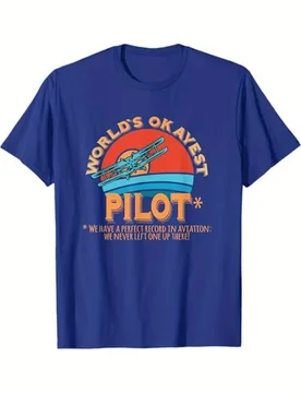 Funny Pilot Aviation Themed-"World's Okayest Pilot"&Aviation Slogans,Airplane&Pilot Design-100%Cotton printed men's T-shirt - Aliexpress - FashionsVida