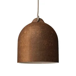 Cables Suspension Luminaire Textile Bell M 1.2 M Rust / White One Size