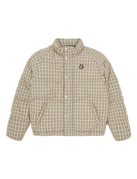 Script Nylon Check Puffer Jacket - Check
