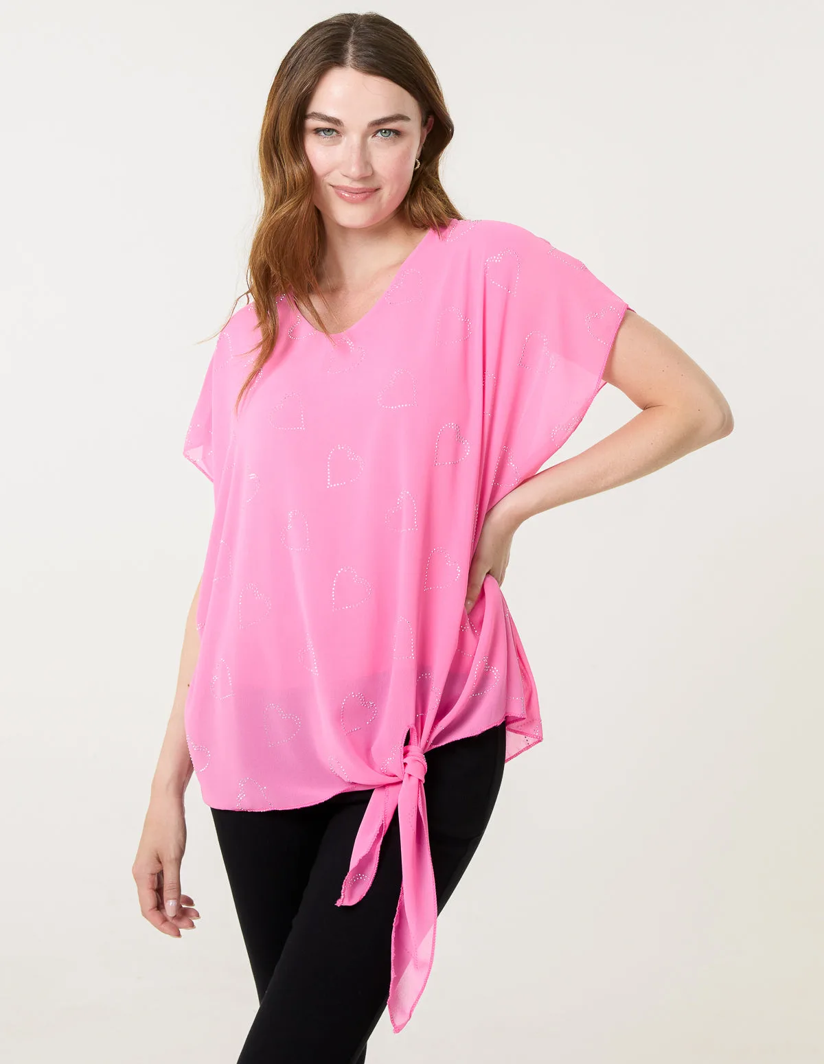 Tie Knot Diamante Top - ONE / PINK - female - Blue Vanilla - FashionsVida