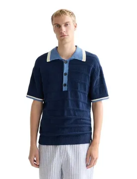 Polo A Maniche Corte 182275 Loose Fit Pageant Blue XL - Scotch & Soda - FashionsVida
