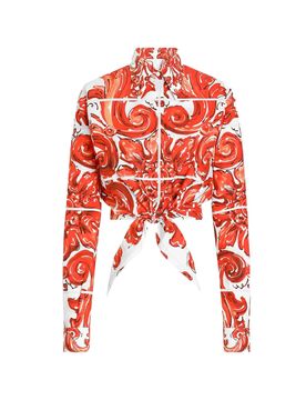 Front Tie Cotton Shirt with Squared Cuffs - Size 40