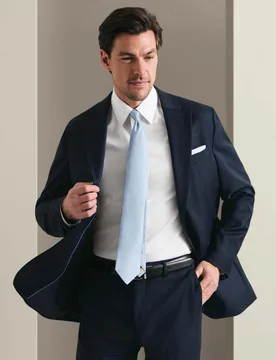 Slim Fit Wool Rich Stretch Check Suit Jacket Indigo Mix male - Charles Tyrwhitt - FashionsVida