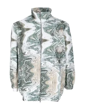Felpa Collo Alto Donna Swirl Oversized Fleece Full Zip Olive - Huf - FashionsVida